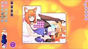 catgirl waifu moans masturbating big tits ass feet monster