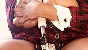 Big Titty Slut Screams While Fucked Hard by Machine
