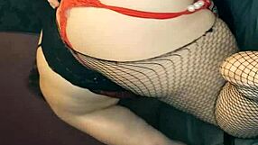 christmas striptease with ripped clothes and thong