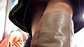 caught her skirt up on hidden cam last night