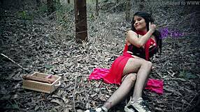 Tatiana Morales as Little Red Riding Hood Gets Lost in the Forest! The Wolf Eats Her Pussy in This Halloween Special.