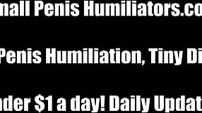 Femdom mistress uses pov to humiliate small cock during masturbation in bdsm session with humiliation and penis focus