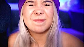 chubby blonde colombian screams as she rides her boyfriend's huge cock!