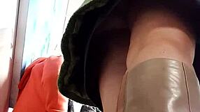 caught her skirt up on hidden cam last night