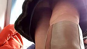 caught her skirt up on hidden cam last night