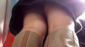 caught her skirt up on hidden cam last night