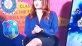 Spicy Hot Indian TV Anchor In Cricket Show