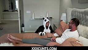 fucking tiny 18+ teen whore in panda costume - zerella skies. petite babe in costumes gets hardcore sex.