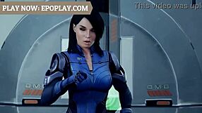 shy babe licks huge cock in 3d