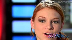 watch all these swingers touch the petite ginger babe until she cums and moans. is she ready?