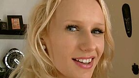 Anita gives blowjob to big tits blonde