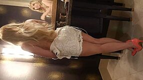 Hot Model in Heels Drops Lingerie to Reveal Naked Tits and Hairy Pussy