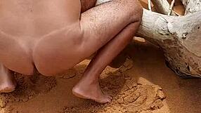 Latina shemale Ladysilva enjoys anal sex on the beach