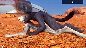 Alpha Wolf Devours Sexy She-Wolf in Wild Life Scene