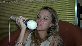 Euro pornstars intensely swap licking and fisting with Hitachi