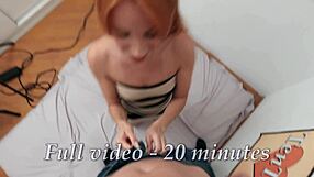 Sexy redhead auditions for porn with blowjob