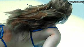 half russian spanish irina cage swims nude in pool