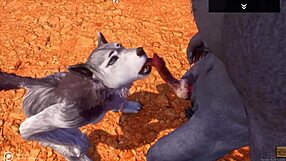 Alpha Wolf Devours Sexy She-Wolf in Wild Life Scene