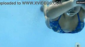 half russian spanish irina cage swims nude in pool