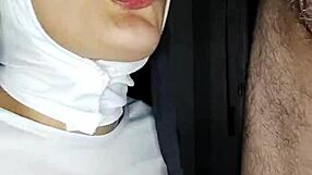 nun sor rita does a deep blowjob in this homemade clip.