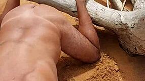Latina shemale Ladysilva enjoys anal sex on the beach