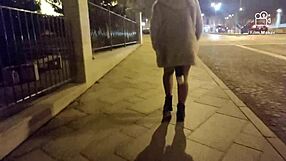 Ariela Rider Walking With Anal Plug In Street, Big Pussy Lips Exposed