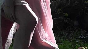 two friends play with toys outdoors