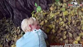 Outdoor pov with tattooed blonde german milf pussy