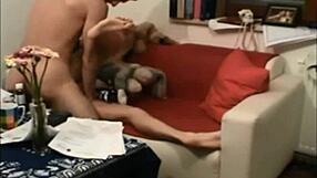 Shaved teen rides cock to jism