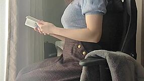 Big Tits Girl Reads Book but Fingers Sensitive Spot
