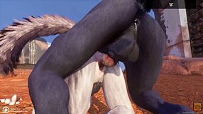 Alpha Wolf Devours Sexy She-Wolf in Wild Life Scene