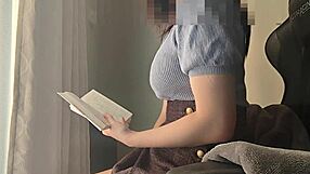 Big Tits Girl Reads Book but Fingers Sensitive Spot