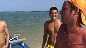 sparta - four young 18+ gay friends have rough anal sex on the beach