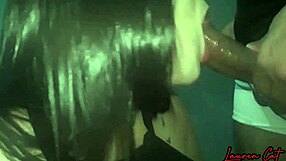 Morena twerks and takes cum in her mouth?