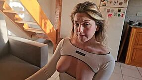 Beautiful big tits homemade brunette gets filled with milk