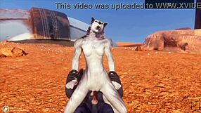 Alpha Wolf Devours Sexy She-Wolf in Wild Life Scene