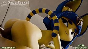 Hentai 3D animation compilation with Ankha the sultry cat girl