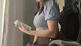 Big Tits Girl Reads Book but Fingers Sensitive Spot