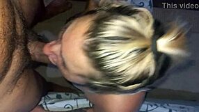 girlfriend deepthroats friend's fat cock for breakfast cum