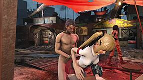 Fallout 4 Marie Rose embarks on a sex adventure with anal fucking in public outdoor setting