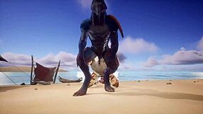 tiger makes lizard orgasm multiple times. in wildlife setting.