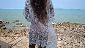 Damn! Pretty Babe Flashes Ass and Tits for Neighbors to See!