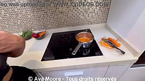 i got fucked by a huge cock in the kitchen and ended up with cum on my face