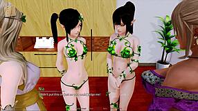 Beautiful women in a 3D animated harem game