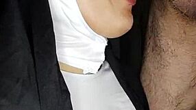 nun sor rita does a deep blowjob in this homemade clip.