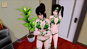 Harem Hotel 405 z krągłymi 3D laskami wielkimi cyckami w ciuchach