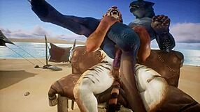 tiger makes lizard orgasm multiple times. in wildlife setting.