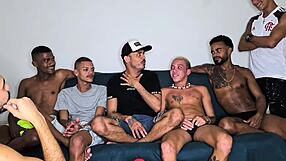 how does bareback orgy with huge cocks at hsp productions unfold?