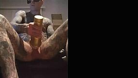 Hot solo scene with a Fleshlight cumshot