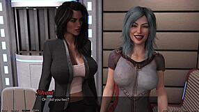 3D animated game with busty black MILF and big cock